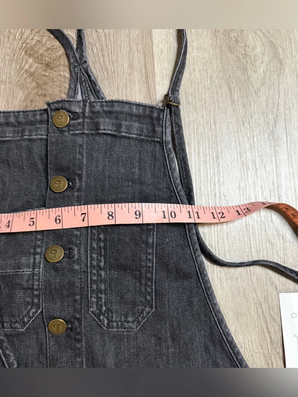 Pilcro Anthropology Black Denim Overall Jumpsuit with Button Front